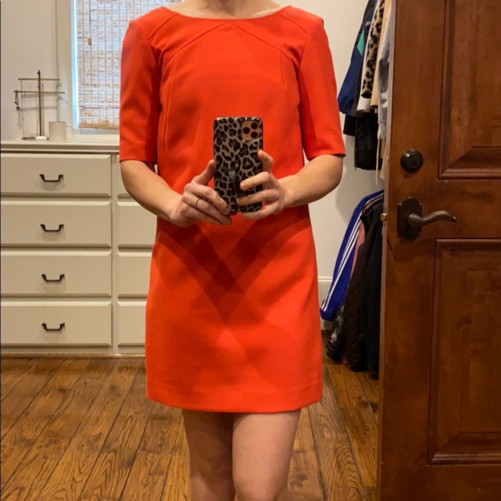 Ann Taylor orange red dress